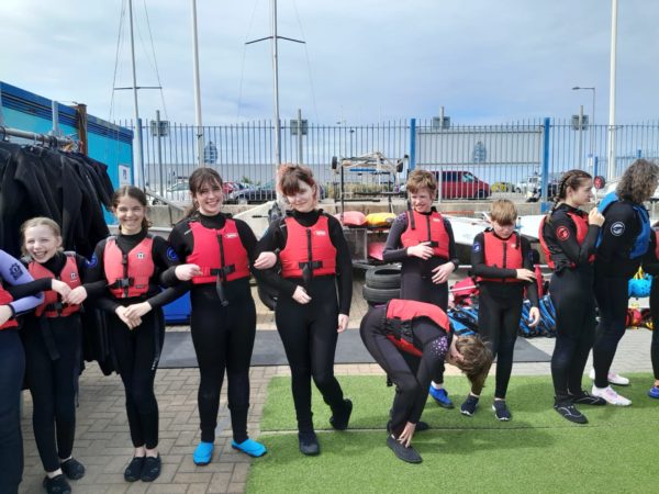 Belgrave School learners all set for a day on the water during an excursion.